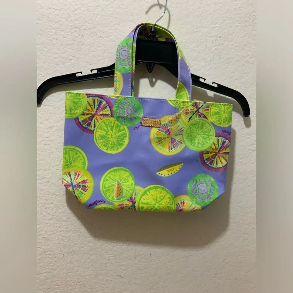Consuela Grab N Go Small Tote Lunch Bag Purple With Limes NWT